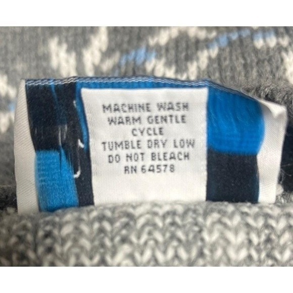 VTG Scandinavian Fair Isle Pink Gray Winter Sweater Doris Skis Woman's USA Large - Picture 6 of 6